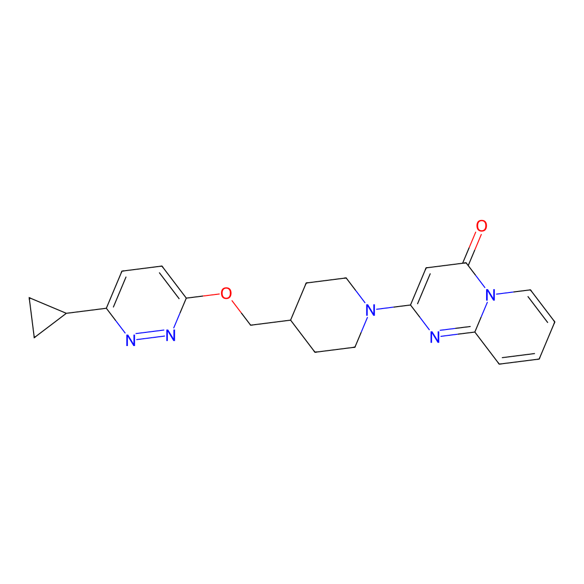 2-(4-{[(6-cyclopropylpyridazin-3-yl)oxy]methyl}piperidin-1-yl)-4H-pyrido[1,2-a]pyrimidin-4-one molecular structure, CAS 2380062-33-7