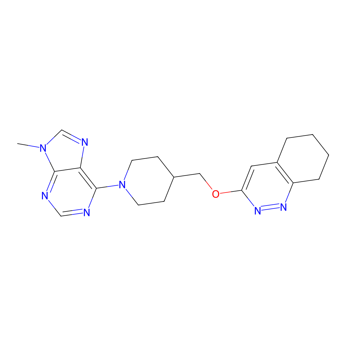 3-{[1-(9-methyl-9H-purin-6-yl)piperidin-4-yl]methoxy}-5,6,7,8-tetrahydrocinnoline molecular structure, CAS 2380062-42-8