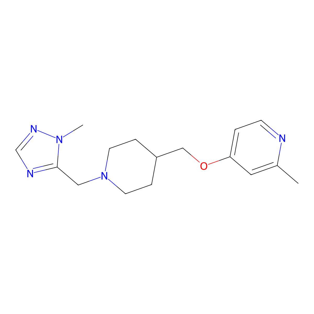 2-methyl-4-({1-[(1-methyl-1H-1,2,4-triazol-5-yl)methyl]piperidin-4-yl}methoxy)pyridine molecular structure, CAS 2380062-47-3