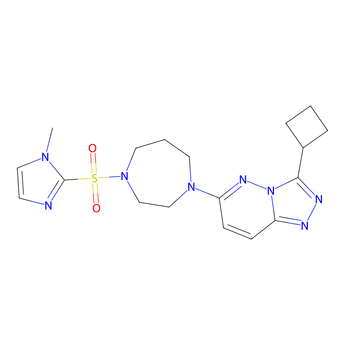 1-{3-cyclobutyl-[1,2,4]triazolo[4,3-b]pyridazin-6-yl}-4-[(1-methyl-1H-imidazol-2-yl)sulfonyl]-1,4-diazepane molecular structure, CAS 2380062-51-9