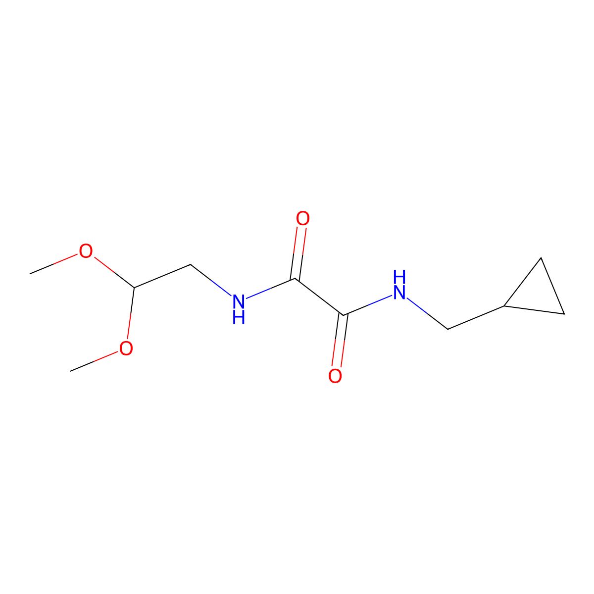 N-(Cyclopropylmethyl)-N'-(2,2-dimethoxyethyl)oxamide molecular structure, CAS 2380062-54-2