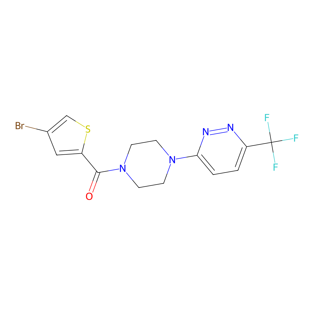 3-[4-(4-Bromothiophene-2-carbonyl)piperazin-1-yl]-6-(trifluoromethyl)pyridazine molecular structure, CAS 2380062-67-7