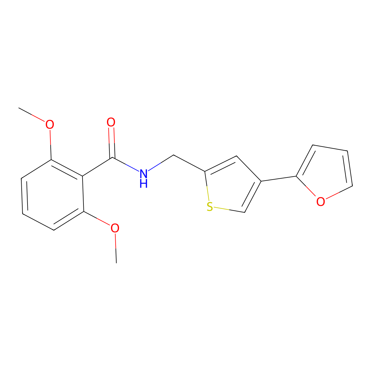 N-{[4-(furan-2-yl)thiophen-2-yl]methyl}-2,6-dimethoxybenzamide molecular structure, CAS 2380062-72-4