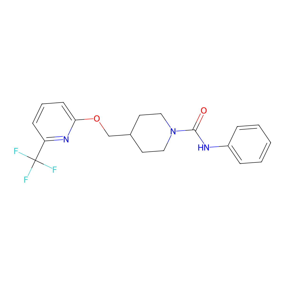 N-phenyl-4-({[6-(trifluoromethyl)pyridin-2-yl]oxy}methyl)piperidine-1-carboxamide molecular structure, CAS 2380062-78-0