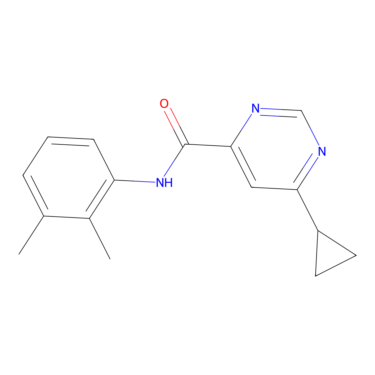 6-Cyclopropyl-N-(2,3-dimethylphenyl)pyrimidine-4-carboxamide molecular structure, CAS 2380062-80-4