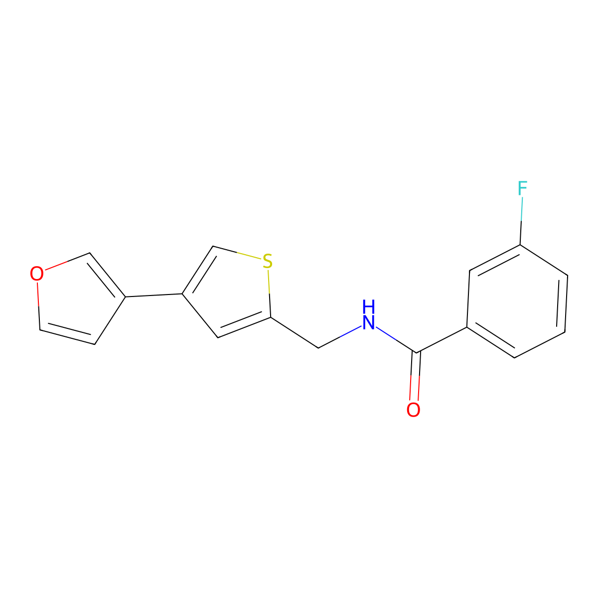 3-fluoro-N-{[4-(furan-3-yl)thiophen-2-yl]methyl}benzamide molecular structure, CAS 2380062-84-8