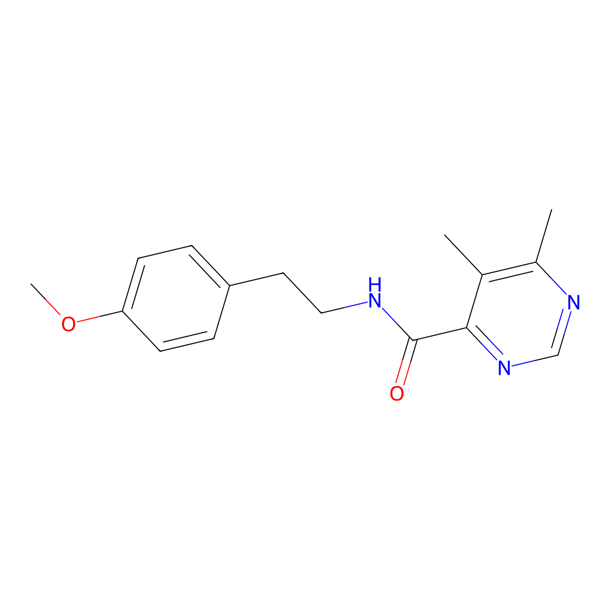 N-[2-(4-Methoxyphenyl)ethyl]-5,6-dimethylpyrimidine-4-carboxamide molecular structure, CAS 2380062-86-0