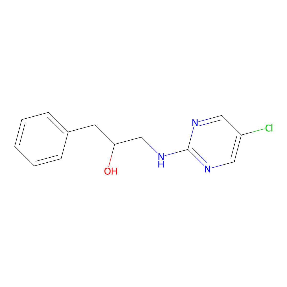 1-[(5-Chloropyrimidin-2-yl)amino]-3-phenylpropan-2-ol molecular structure, CAS 2380062-88-2