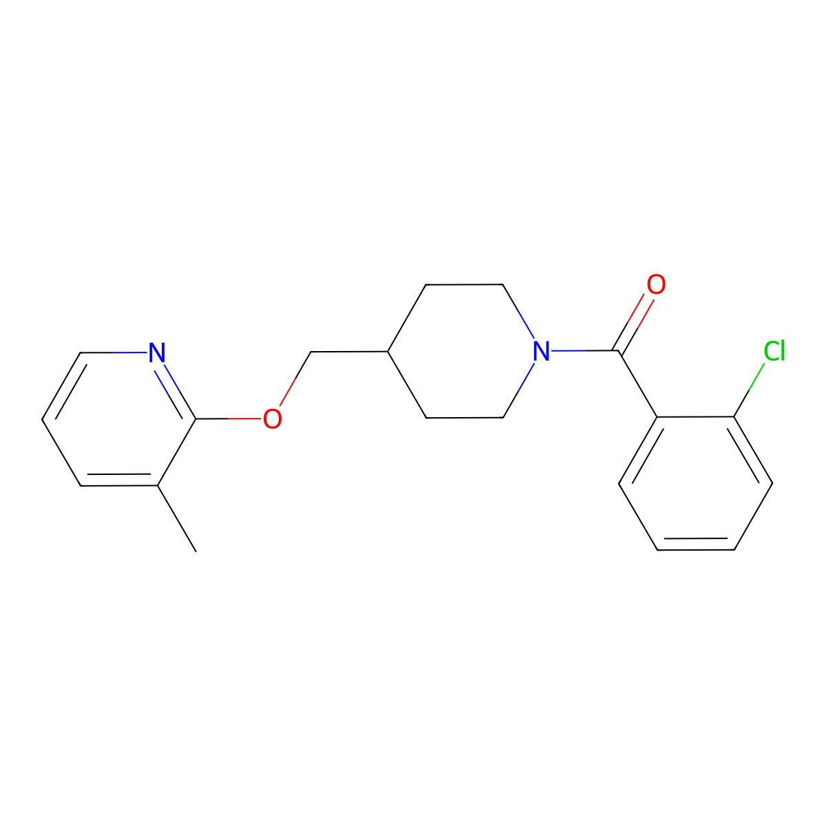 2-{[1-(2-Chlorobenzoyl)piperidin-4-yl]methoxy}-3-methylpyridine molecular structure, CAS 2380062-92-8