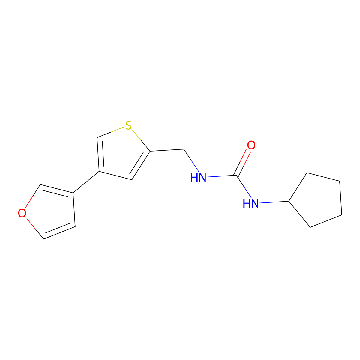 1-Cyclopentyl-3-{[4-(furan-3-yl)thiophen-2-yl]methyl}urea molecular structure, CAS 2380062-93-9