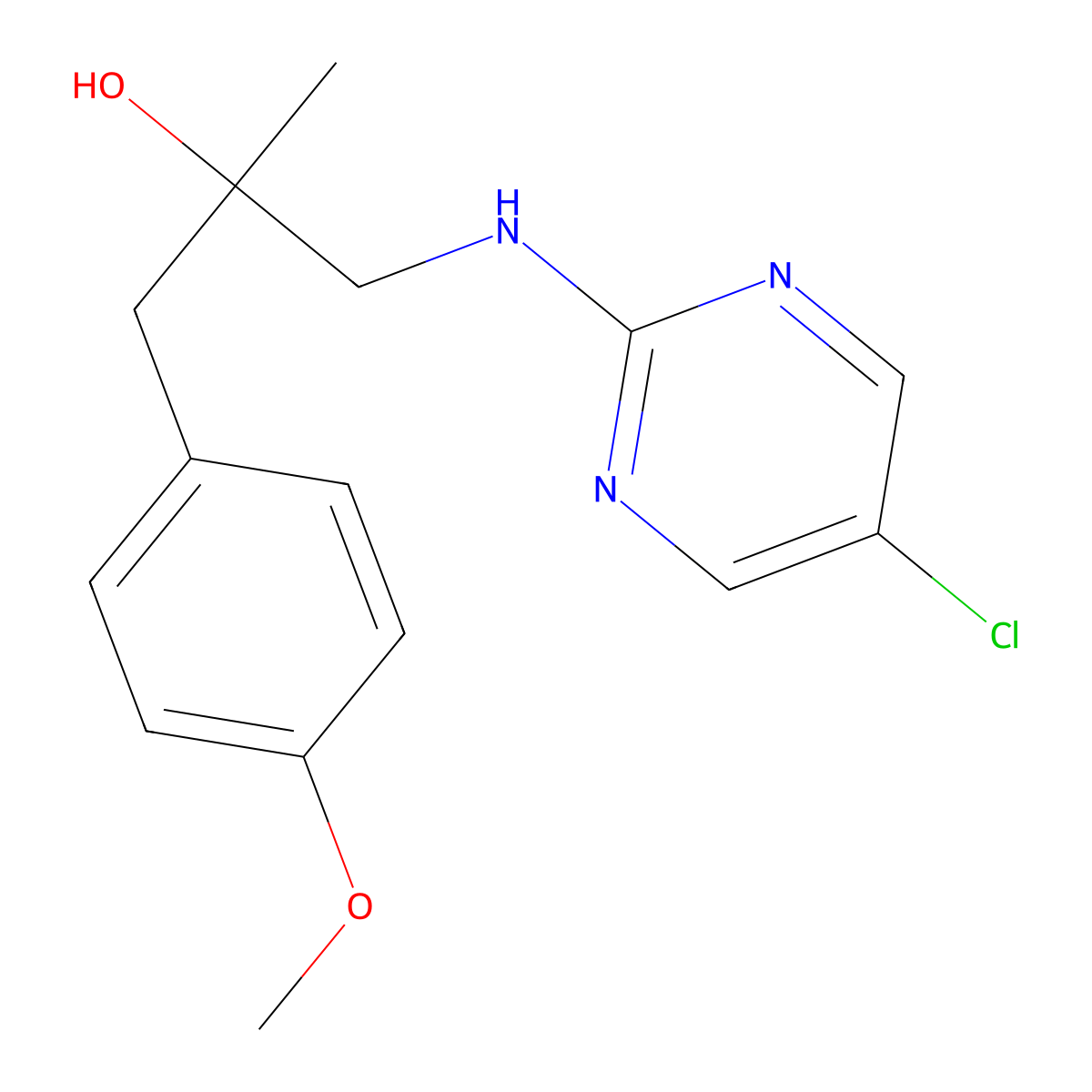 1-[(5-Chloropyrimidin-2-yl)amino]-3-(4-methoxyphenyl)-2-methylpropan-2-ol molecular structure, CAS 2380062-99-5