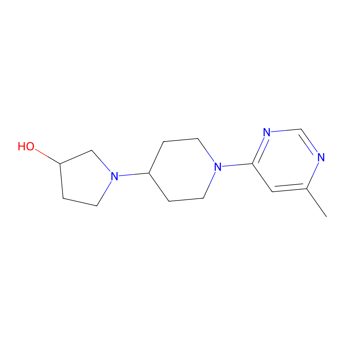 1-[1-(6-Methylpyrimidin-4-yl)piperidin-4-yl]pyrrolidin-3-ol molecular structure, CAS 2380063-11-4