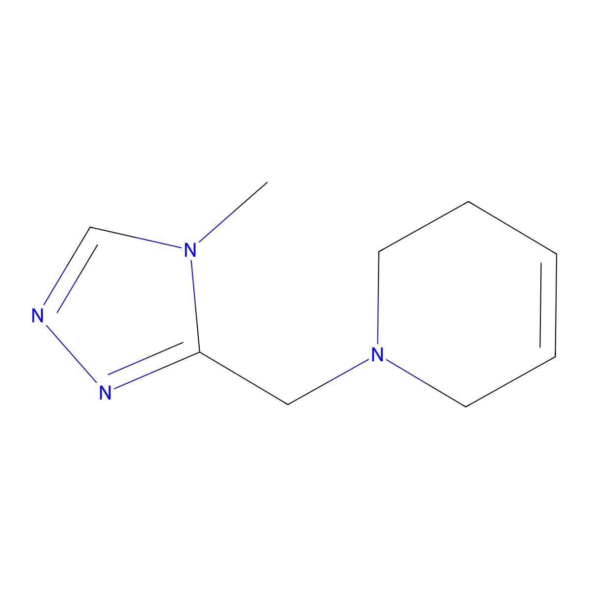 1-[(4-methyl-4H-1,2,4-triazol-3-yl)methyl]-1,2,3,6-tetrahydropyridine molecular structure, CAS 2380063-20-5