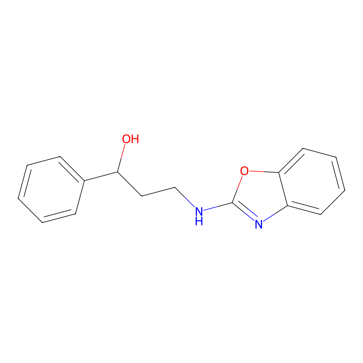 3-[(1,3-Benzoxazol-2-yl)amino]-1-phenylpropan-1-ol molecular structure, CAS 2380063-22-7