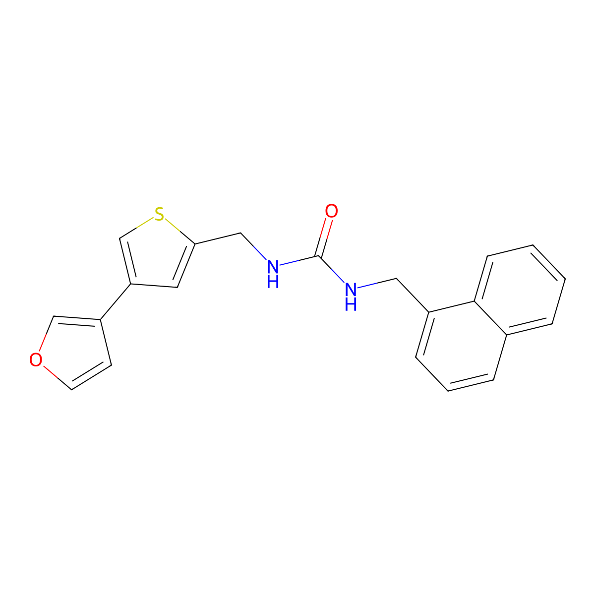 3-{[4-(Furan-3-yl)thiophen-2-yl]methyl}-1-[(naphthalen-1-yl)methyl]urea molecular structure, CAS 2380063-35-2