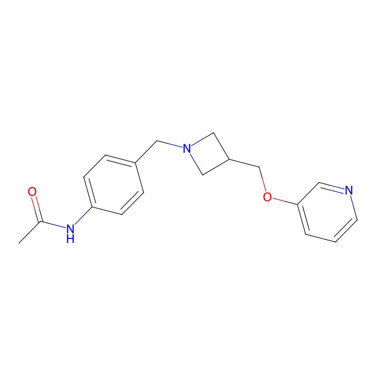 N-[4-({3-[(pyridin-3-yloxy)methyl]azetidin-1-yl}methyl)phenyl]acetamide molecular structure, CAS 2380063-36-3