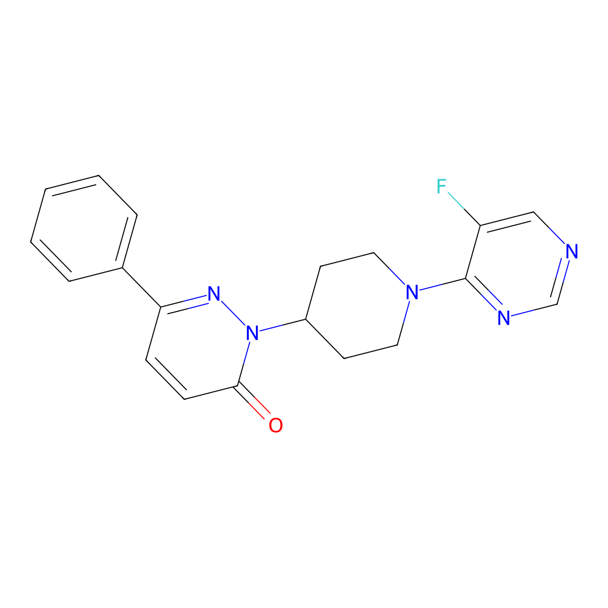 2-[1-(5-Fluoropyrimidin-4-yl)piperidin-4-yl]-6-phenyl-2,3-dihydropyridazin-3-one molecular structure, CAS 2380063-43-2