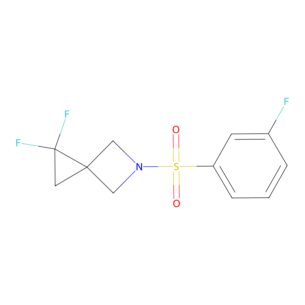 1,1-Difluoro-5-(3-fluorobenzenesulfonyl)-5-azaspiro[2.3]hexane molecular structure, CAS 2380063-48-7