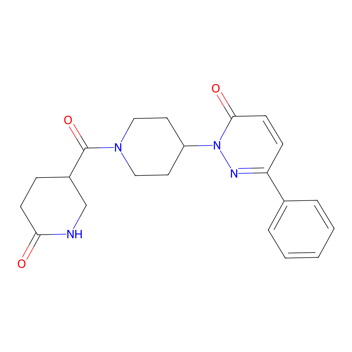 2-[1-(6-Oxopiperidine-3-carbonyl)piperidin-4-yl]-6-phenyl-2,3-dihydropyridazin-3-one molecular structure, CAS 2380063-92-1