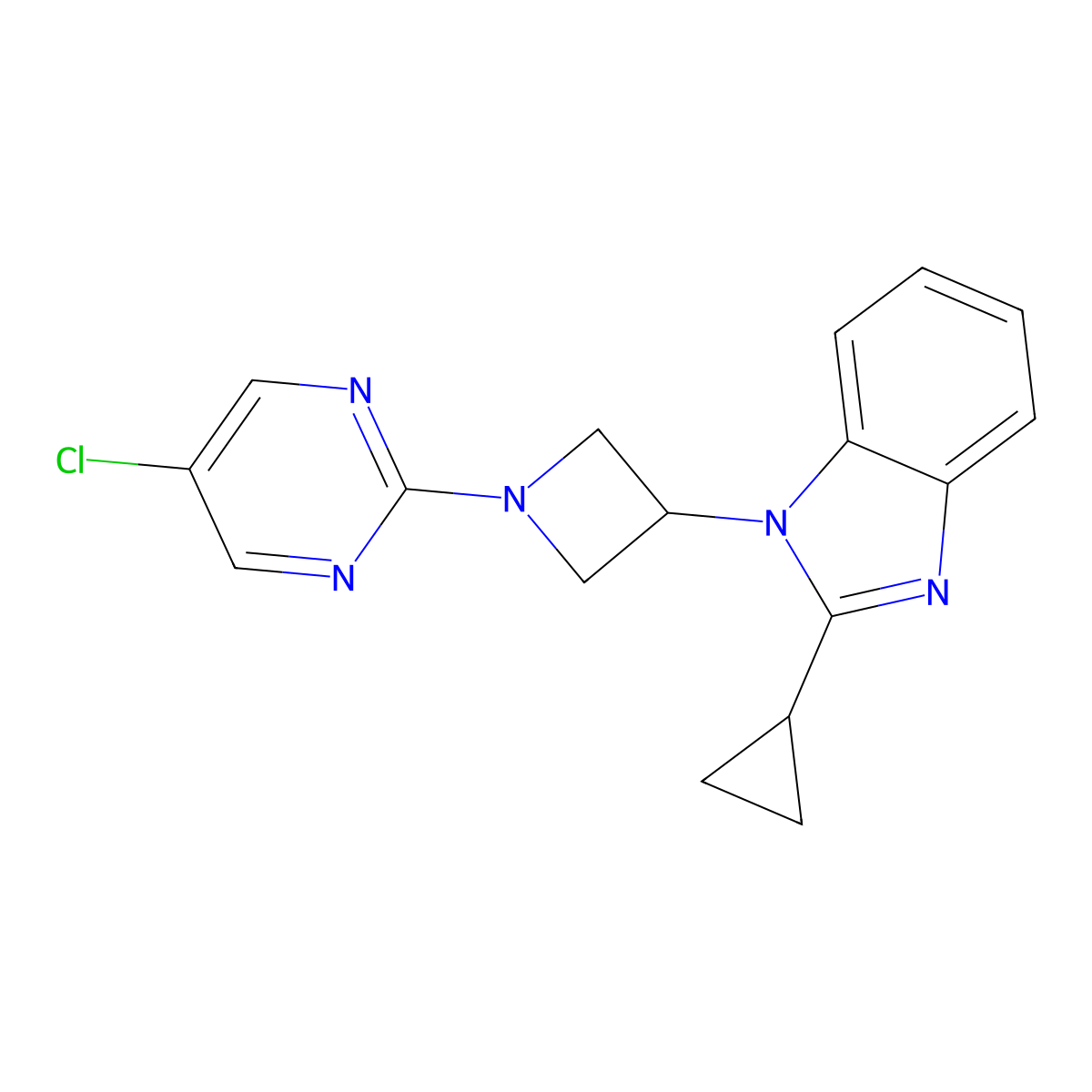 1-[1-(5-chloropyrimidin-2-yl)azetidin-3-yl]-2-cyclopropyl-1H-1,3-benzodiazole molecular structure, CAS 2380063-94-3