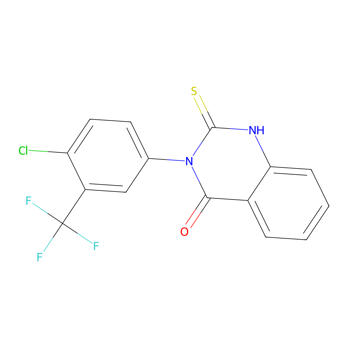 3-[4-Chloro-3-(trifluoromethyl)phenyl]-2-sulfanylidene-1,2,3,4-tetrahydroquinazolin-4-one molecular structure, CAS 2380064-03-7
