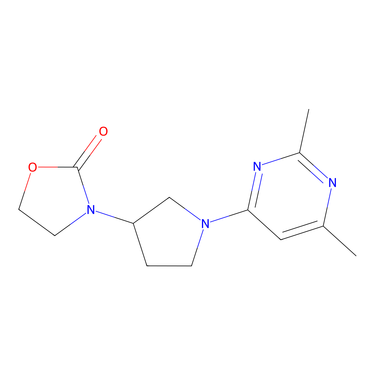 3-[1-(2,6-Dimethylpyrimidin-4-yl)pyrrolidin-3-yl]-1,3-oxazolidin-2-one molecular structure, CAS 2380064-16-2