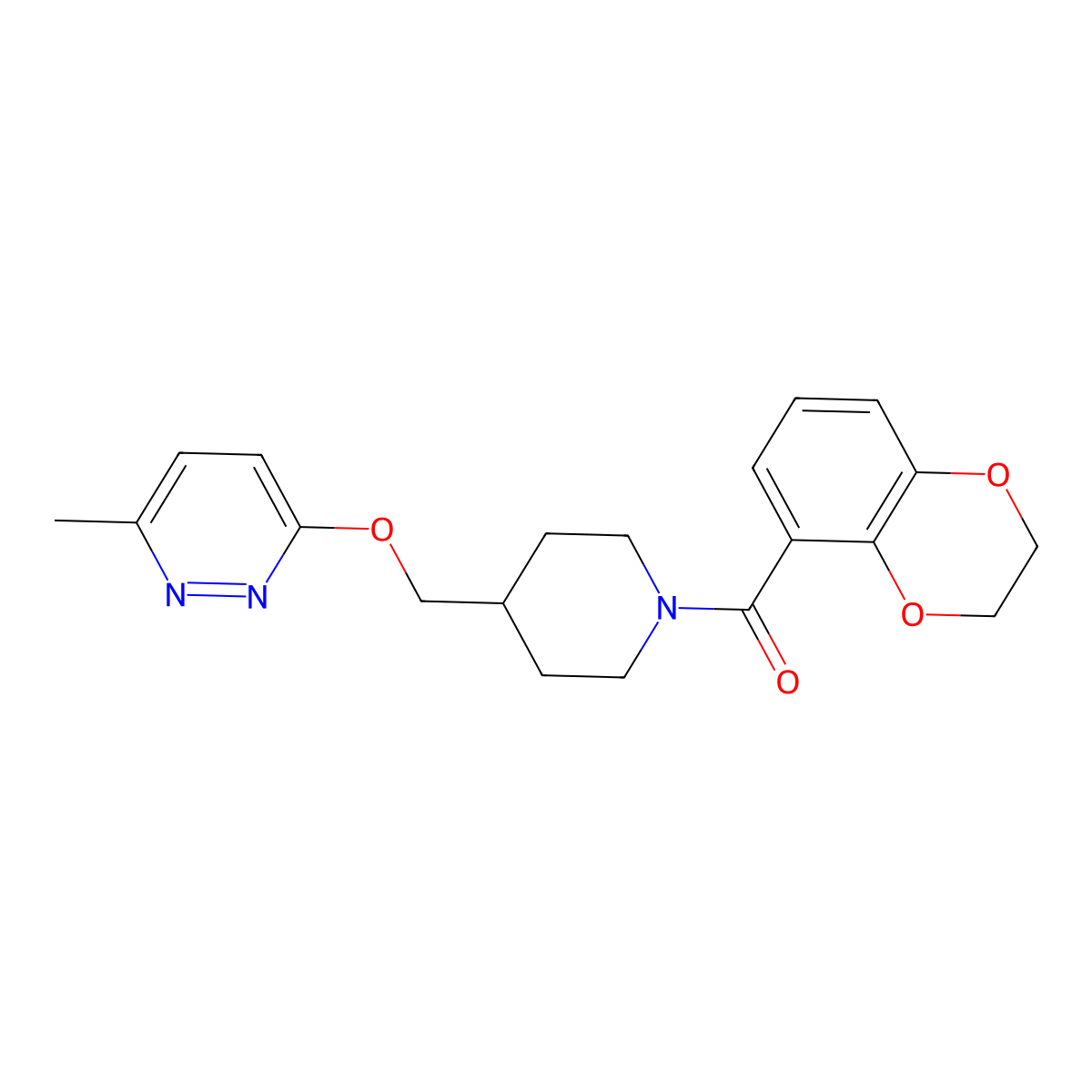 3-{[1-(2,3-Dihydro-1,4-benzodioxine-5-carbonyl)piperidin-4-yl]methoxy}-6-methylpyridazine molecular structure, CAS 2380064-22-0