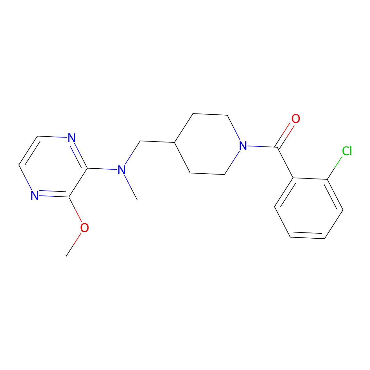 N-{[1-(2-chlorobenzoyl)piperidin-4-yl]methyl}-3-methoxy-N-methylpyrazin-2-amine molecular structure, CAS 2380067-13-8