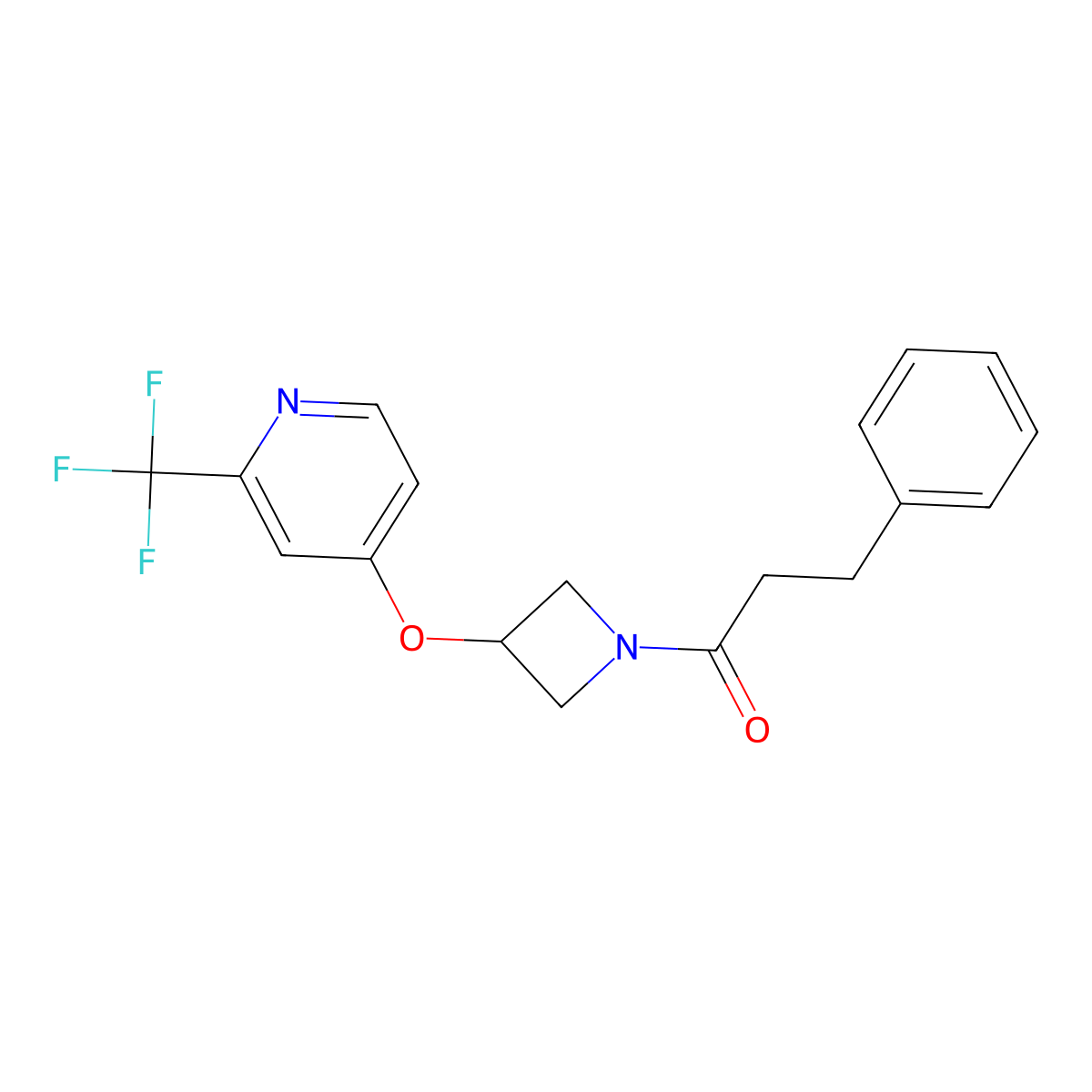 3-Phenyl-1-(3-{[2-(trifluoromethyl)pyridin-4-yl]oxy}azetidin-1-yl)propan-1-one molecular structure, CAS 2380067-14-9
