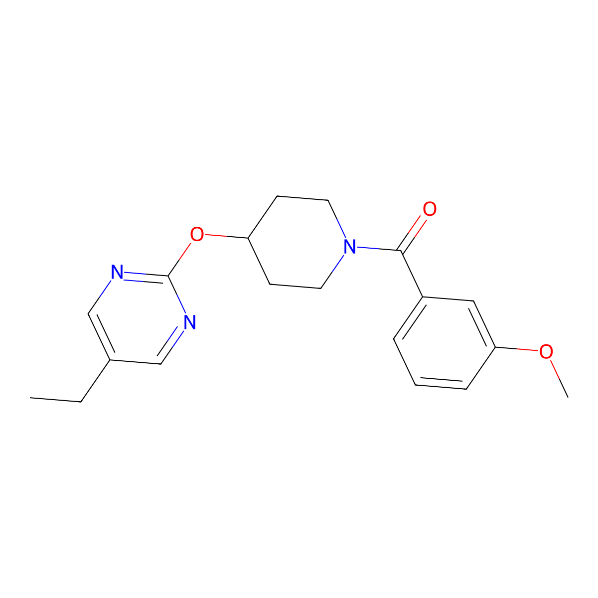 5-Ethyl-2-{[1-(3-methoxybenzoyl)piperidin-4-yl]oxy}pyrimidine molecular structure, CAS 2380067-18-3