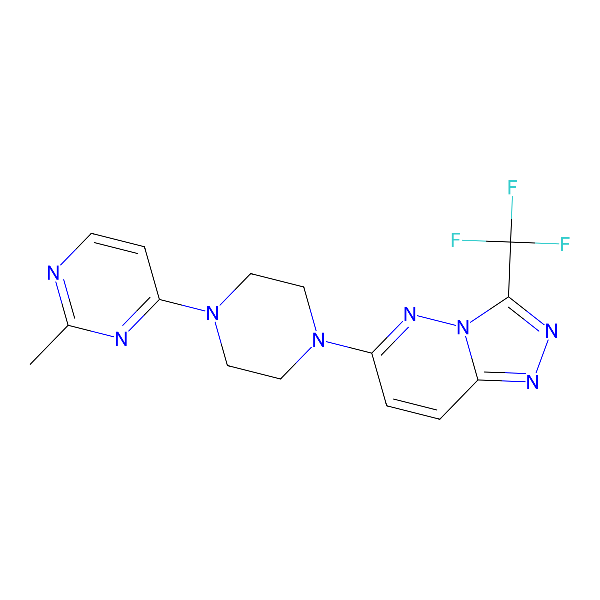 2-Methyl-4-{4-[3-(trifluoromethyl)-[1,2,4]triazolo[4,3-b]pyridazin-6-yl]piperazin-1-yl}pyrimidine molecular structure, CAS 2380067-20-7