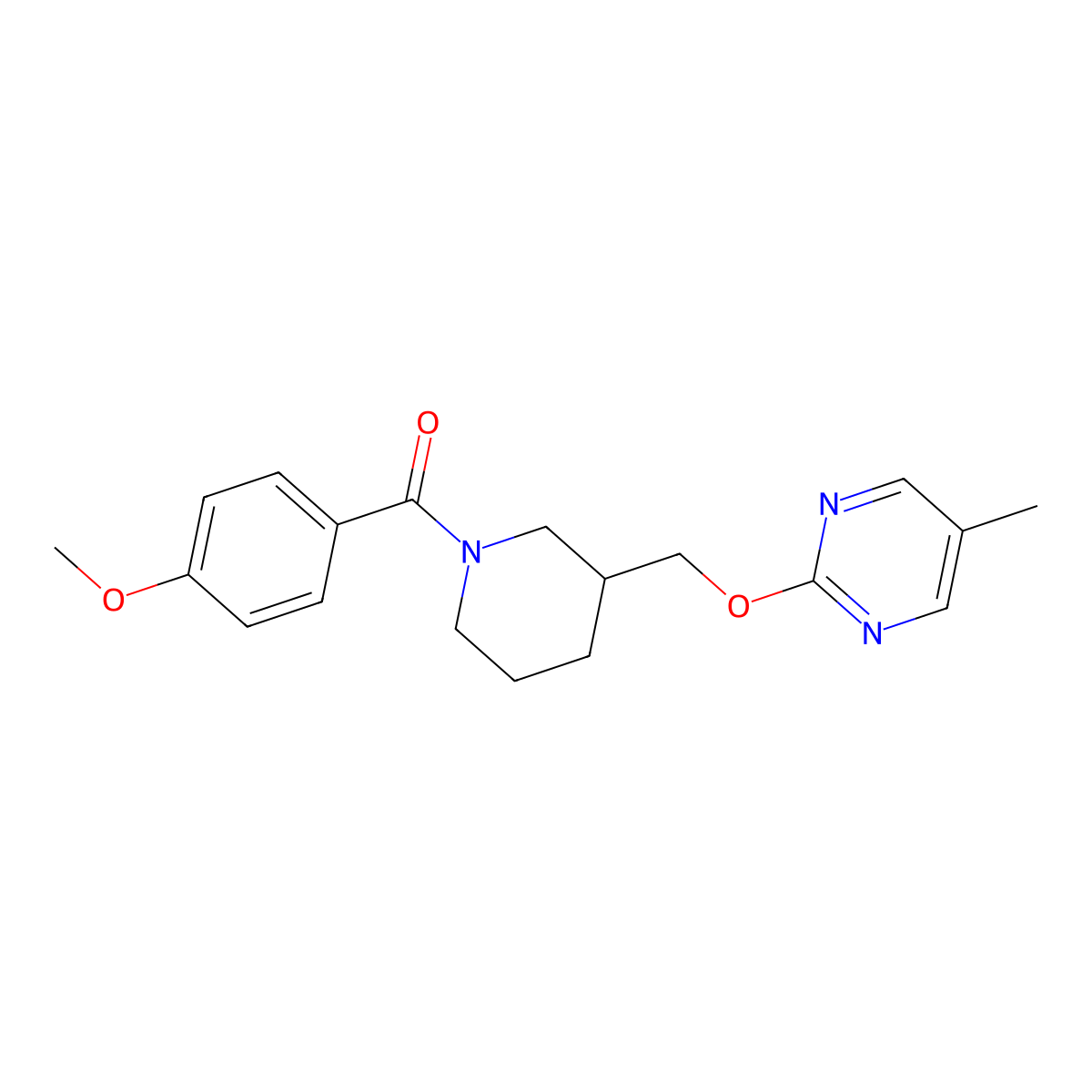 2-{[1-(4-Methoxybenzoyl)piperidin-3-yl]methoxy}-5-methylpyrimidine molecular structure, CAS 2380067-25-2