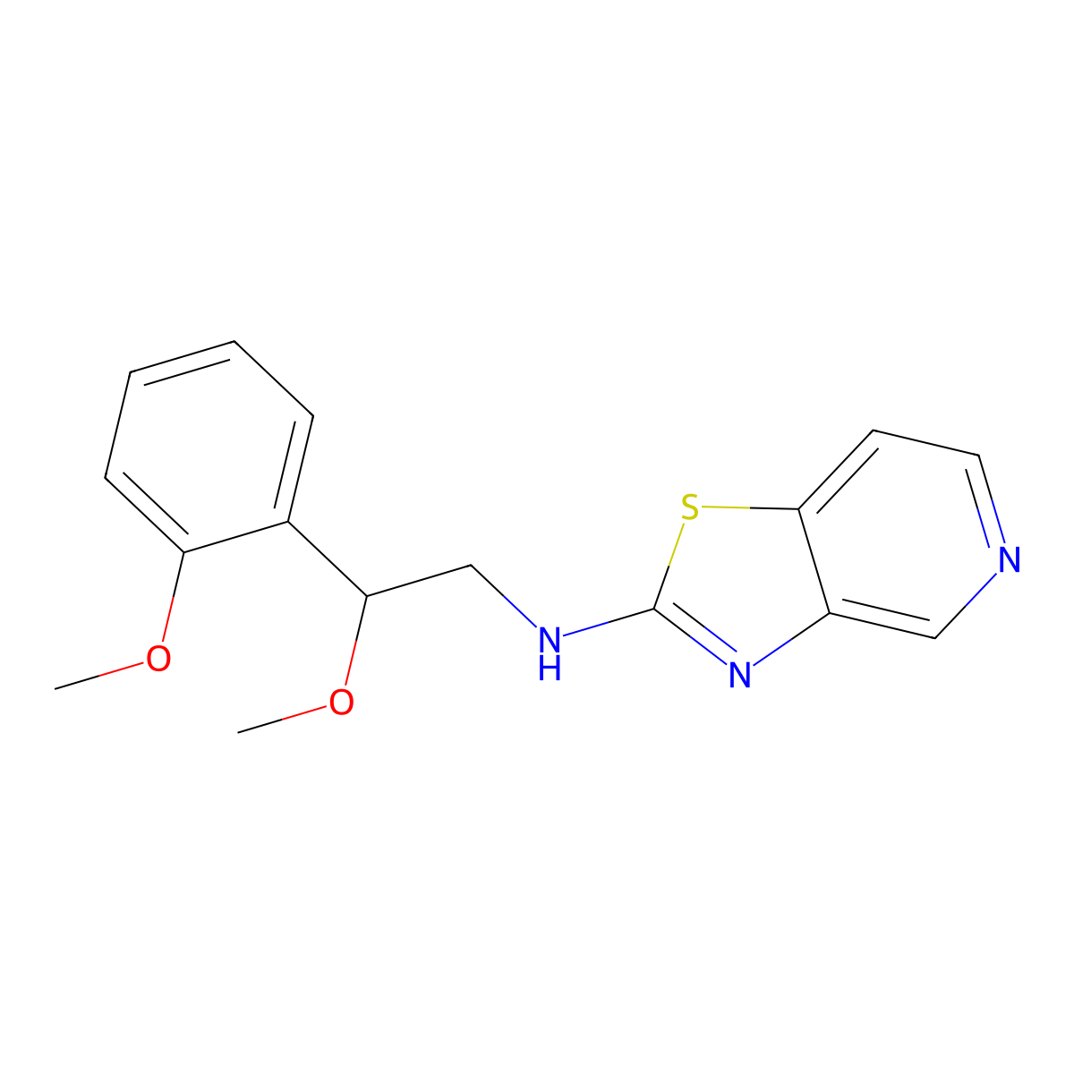 N-[2-Methoxy-2-(2-methoxyphenyl)ethyl]-[1,3]thiazolo[4,5-c]pyridin-2-amine molecular structure, CAS 2380067-42-3