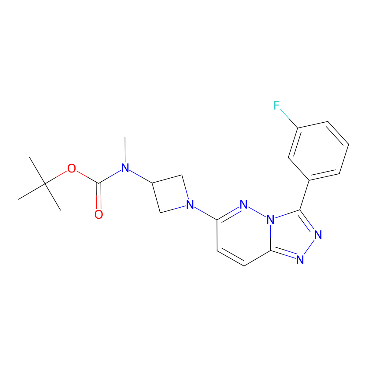 tert-butyl N-{1-[3-(3-fluorophenyl)-[1,2,4]triazolo[4,3-b]pyridazin-6-yl]azetidin-3-yl}-N-methylcarbamate molecular structure, CAS 2380067-54-7