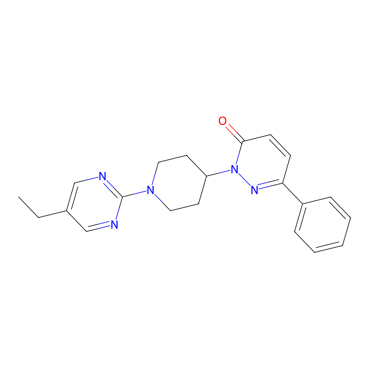 2-[1-(5-Ethylpyrimidin-2-yl)piperidin-4-yl]-6-phenyl-2,3-dihydropyridazin-3-one molecular structure, CAS 2380067-59-2