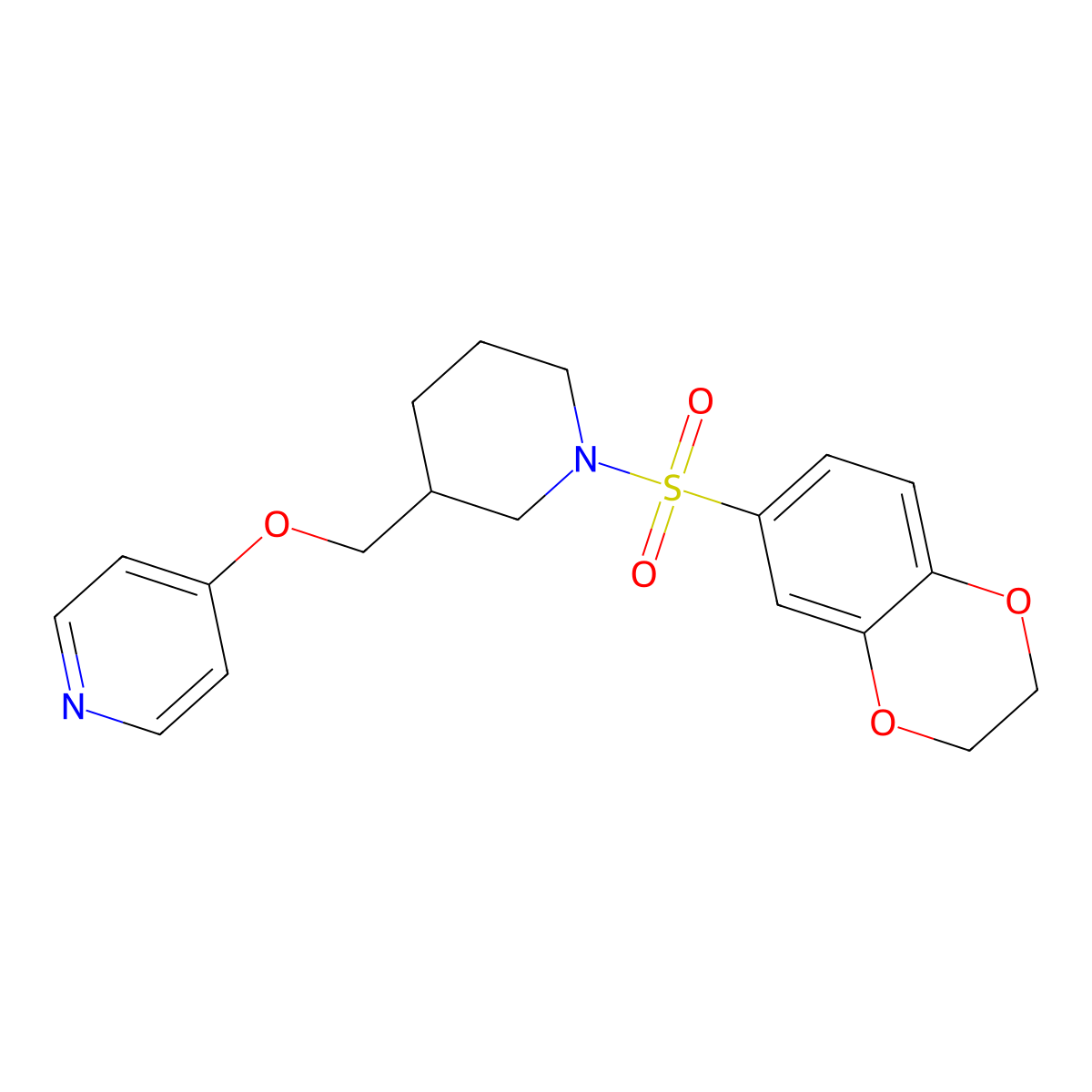 4-{[1-(2,3-Dihydro-1,4-benzodioxine-6-sulfonyl)piperidin-3-yl]methoxy}pyridine molecular structure, CAS 2380067-62-7