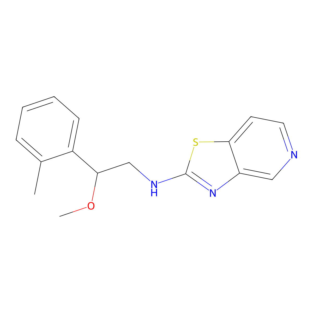 N-[2-Methoxy-2-(2-methylphenyl)ethyl]-[1,3]thiazolo[4,5-c]pyridin-2-amine molecular structure, CAS 2380067-70-7