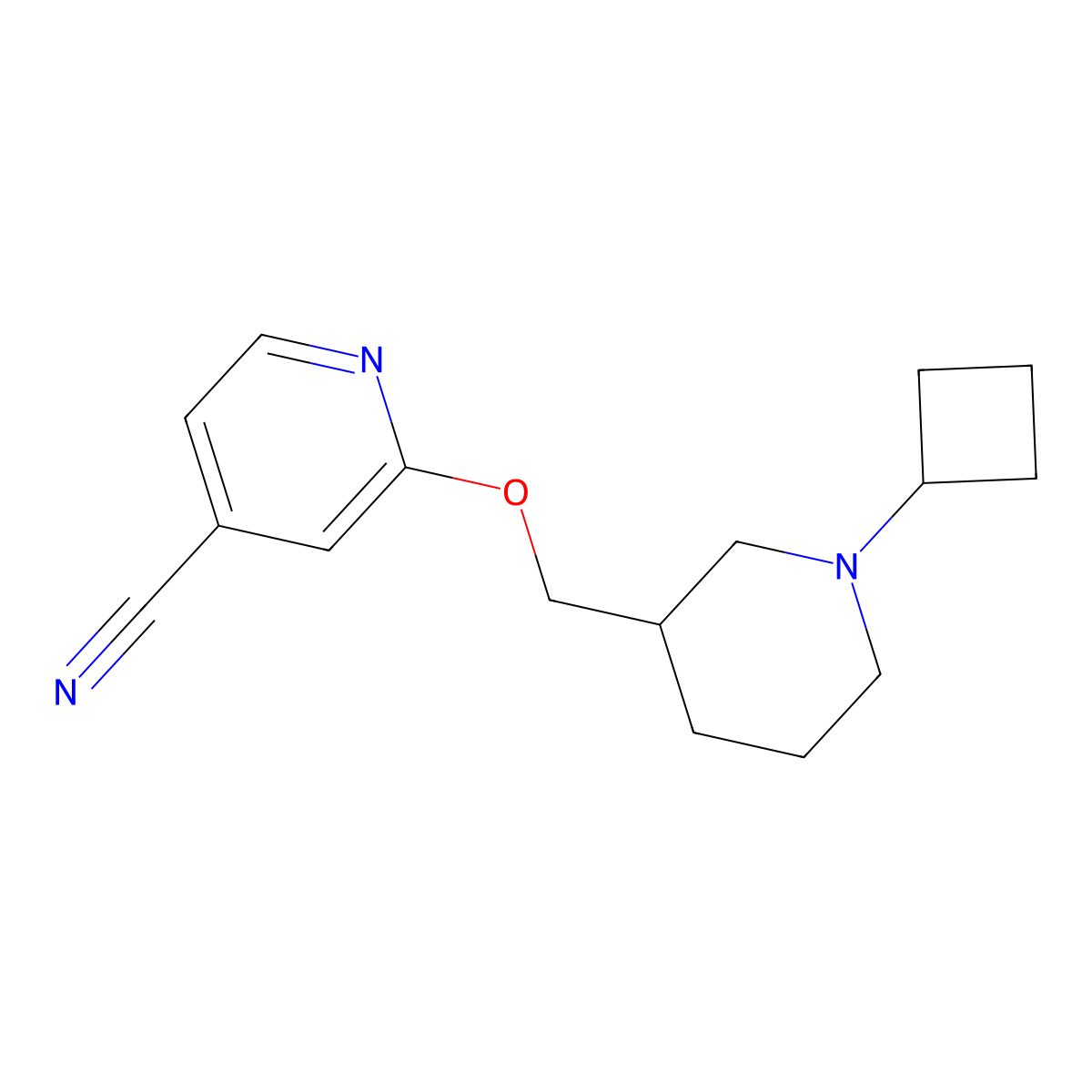 2-[(1-Cyclobutylpiperidin-3-yl)methoxy]pyridine-4-carbonitrile molecular structure, CAS 2380067-79-6