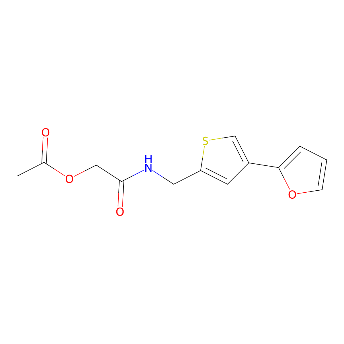 ({[4-(Furan-2-yl)thiophen-2-yl]methyl}carbamoyl)methyl acetate molecular structure, CAS 2380067-81-0