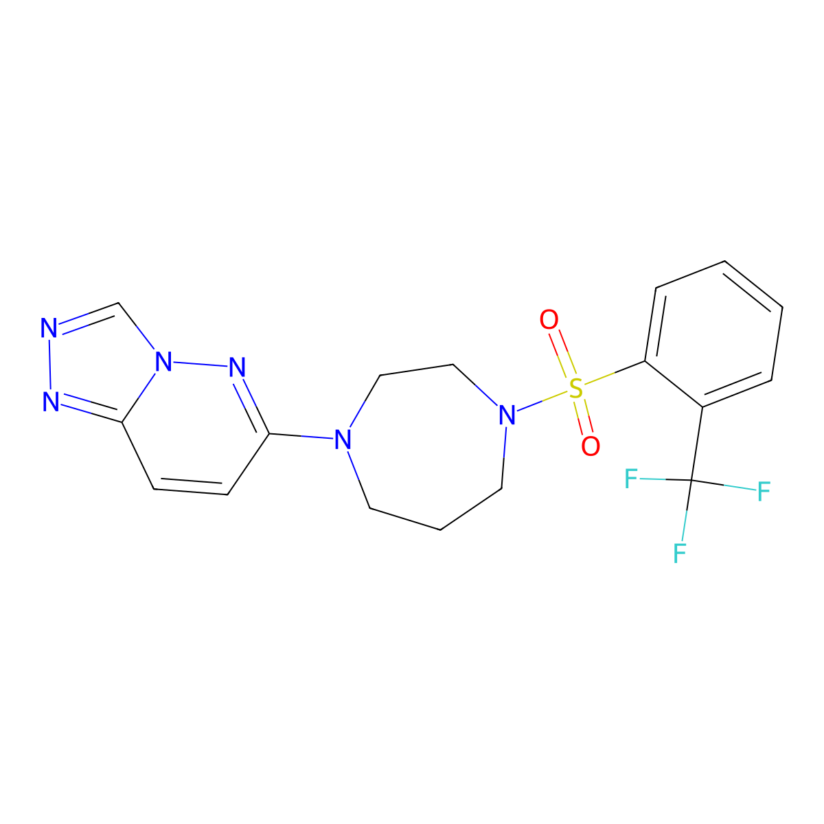 1-{[1,2,4]Triazolo[4,3-b]pyridazin-6-yl}-4-[2-(trifluoromethyl)benzenesulfonyl]-1,4-diazepane molecular structure, CAS 2380067-85-4
