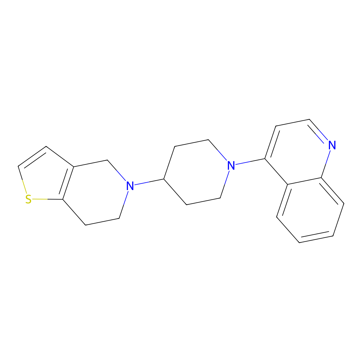 4-(4-{4H,5H,6H,7H-thieno[3,2-c]pyridin-5-yl}piperidin-1-yl)quinoline molecular structure, CAS 2380067-88-7
