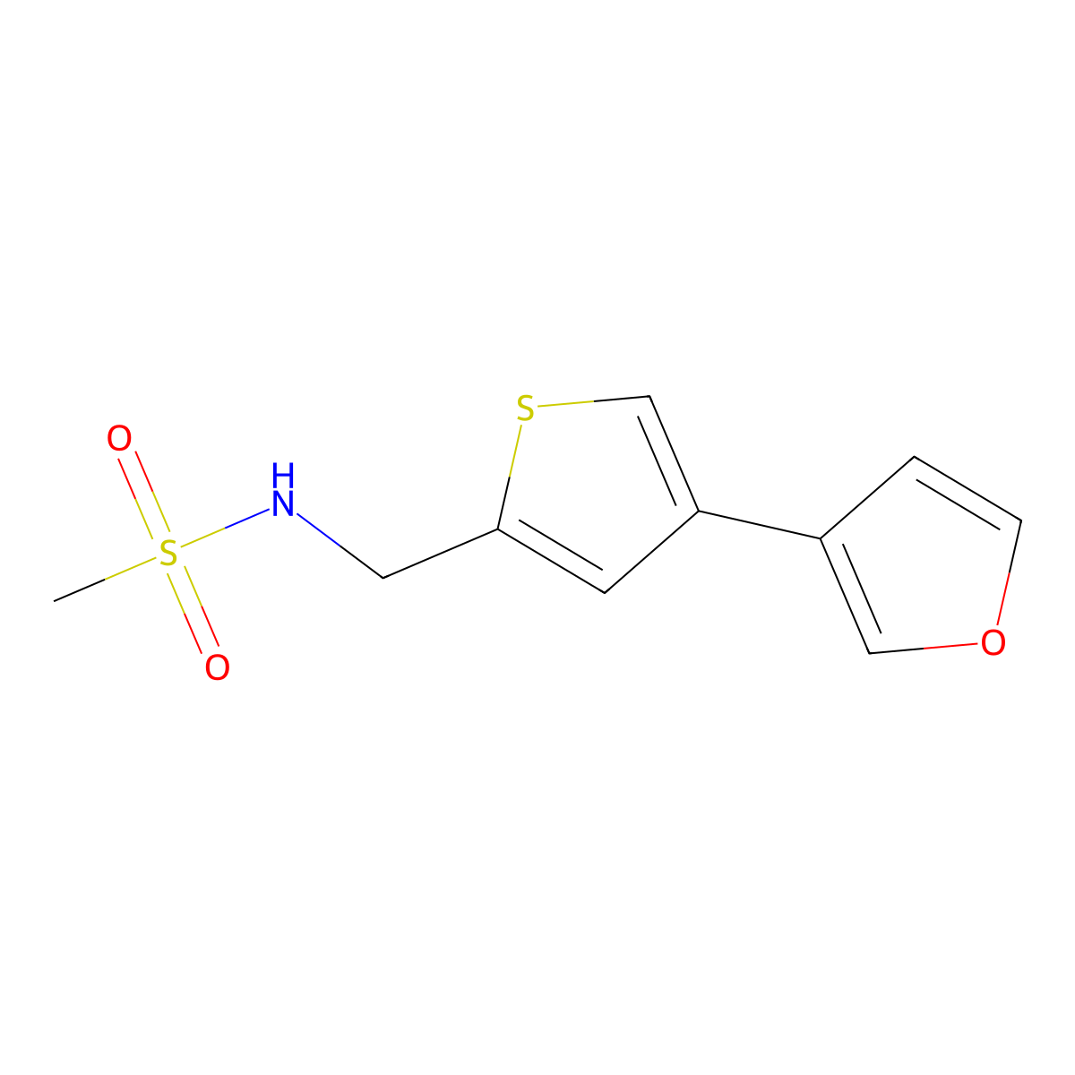 N-{[4-(furan-3-yl)thiophen-2-yl]methyl}methanesulfonamide molecular structure, CAS 2380067-95-6