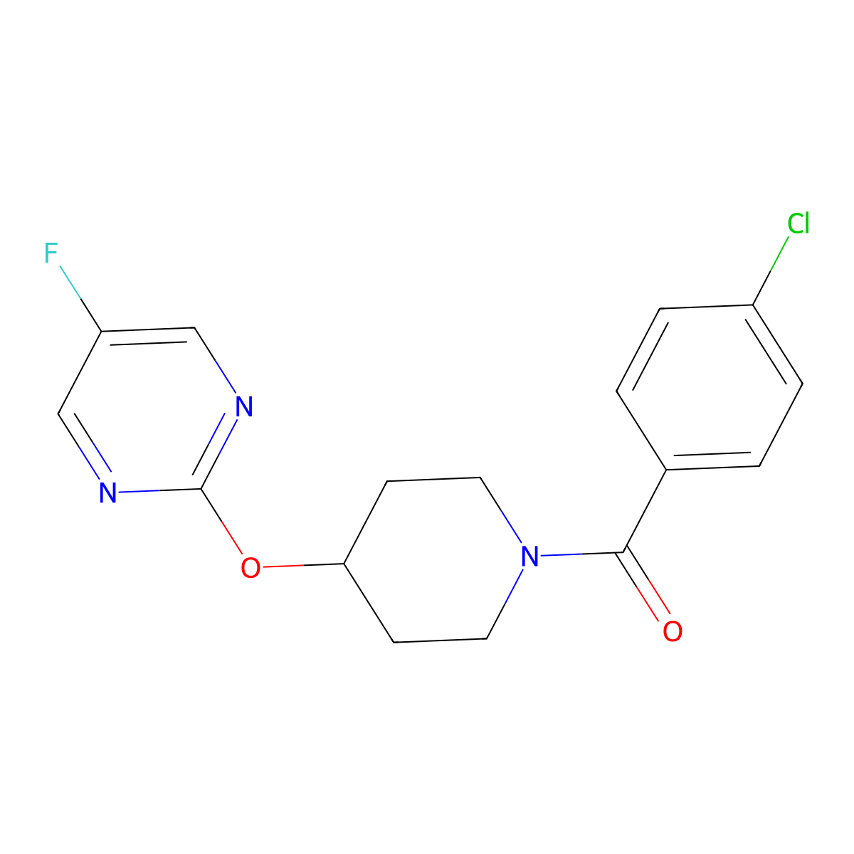 2-{[1-(4-Chlorobenzoyl)piperidin-4-yl]oxy}-5-fluoropyrimidine molecular structure, CAS 2380067-97-8