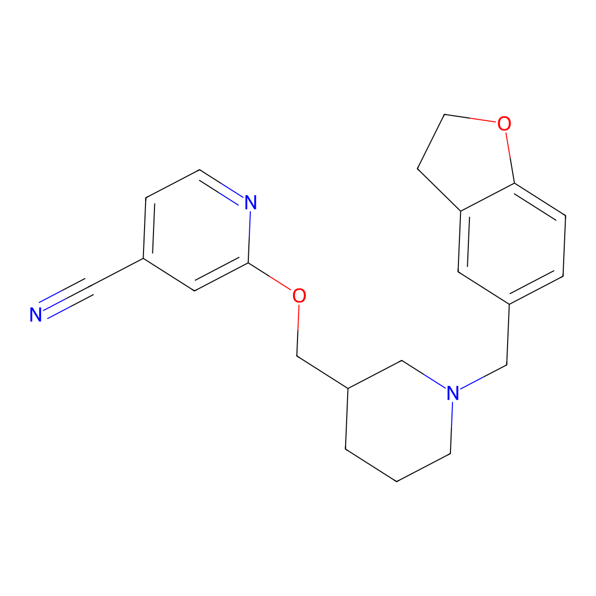 2-({1-[(2,3-Dihydro-1-benzofuran-5-yl)methyl]piperidin-3-yl}methoxy)pyridine-4-carbonitrile molecular structure, CAS 2380068-01-7