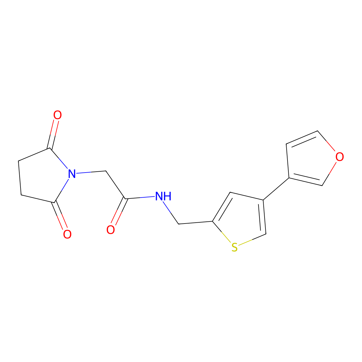 2-(2,5-dioxopyrrolidin-1-yl)-N-{[4-(furan-3-yl)thiophen-2-yl]methyl}acetamide molecular structure, CAS 2380068-23-3