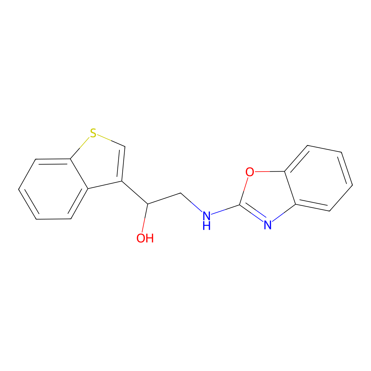 1-(1-Benzothiophen-3-yl)-2-[(1,3-benzoxazol-2-yl)amino]ethan-1-ol molecular structure, CAS 2380068-30-2