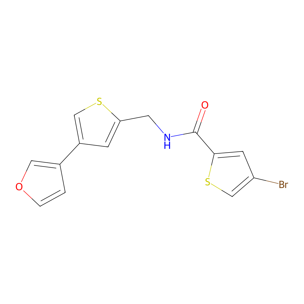 4-bromo-N-{[4-(furan-3-yl)thiophen-2-yl]methyl}thiophene-2-carboxamide molecular structure, CAS 2380068-31-3