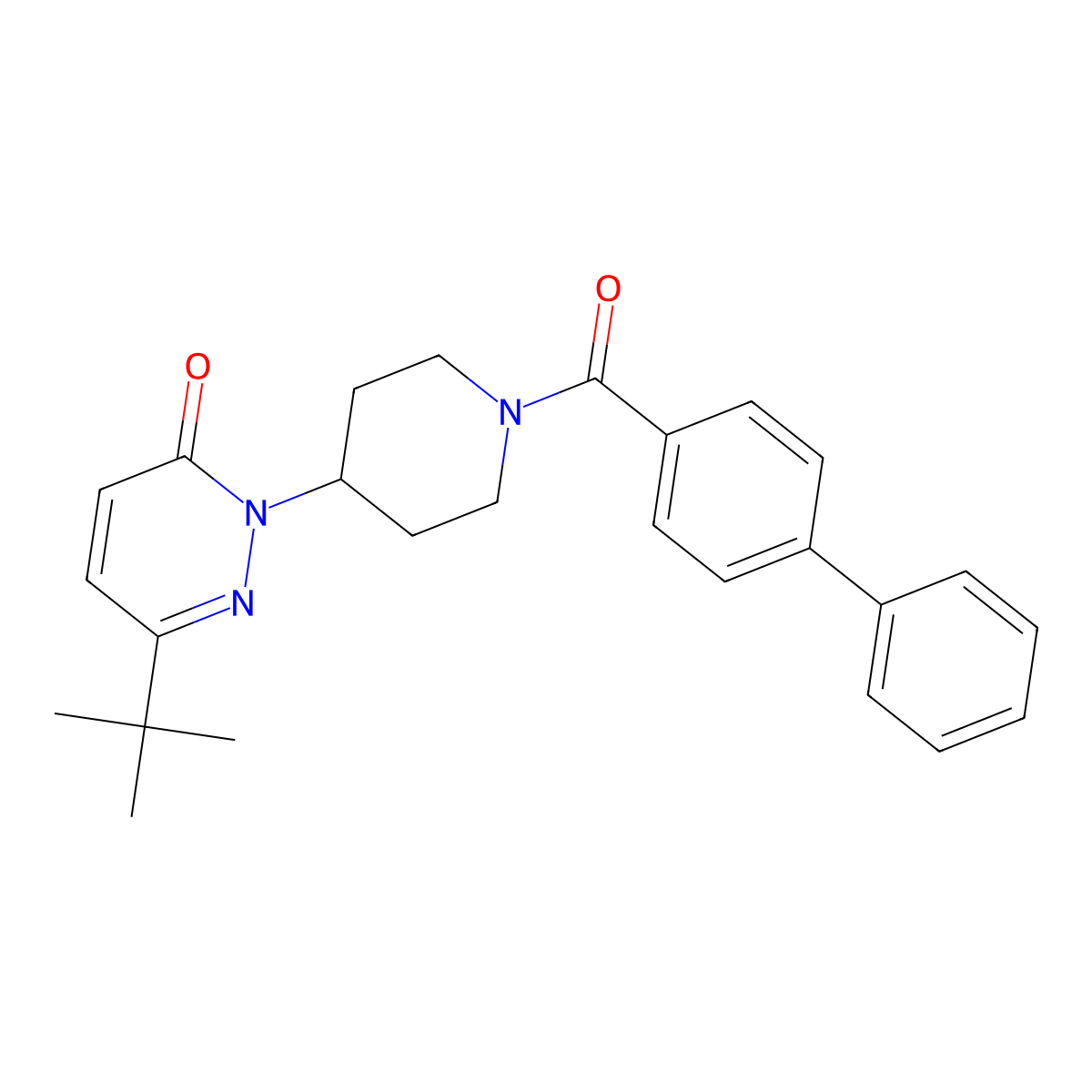 2-(1-{[1,1'-Biphenyl]-4-carbonyl}piperidin-4-yl)-6-tert-butyl-2,3-dihydropyridazin-3-one molecular structure, CAS 2380068-33-5