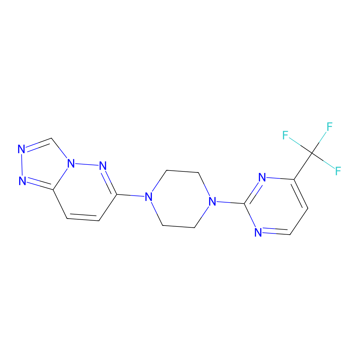 2-(4-{[1,2,4]Triazolo[4,3-b]pyridazin-6-yl}piperazin-1-yl)-4-(trifluoromethyl)pyrimidine molecular structure, CAS 2380068-43-7