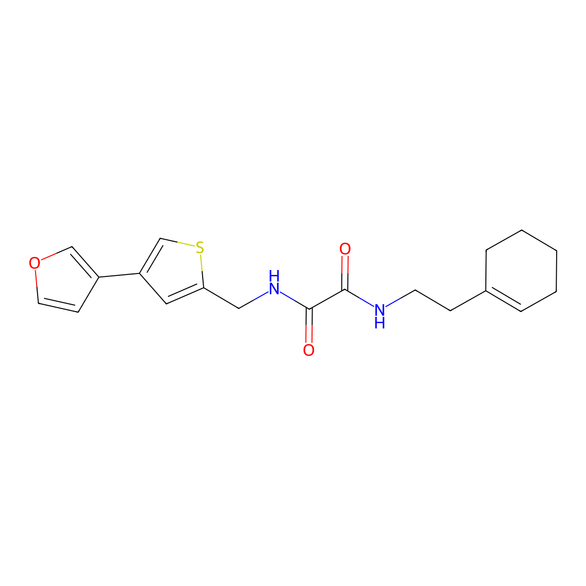 N'-[2-(cyclohex-1-en-1-yl)ethyl]-N-{[4-(furan-3-yl)thiophen-2-yl]methyl}ethanediamide molecular structure, CAS 2380068-47-1